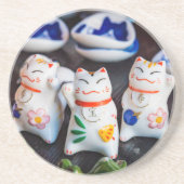 招き猫フィギュア コースター (正面)