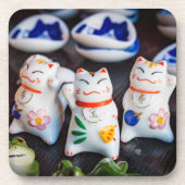 招き猫フィギュア コースター (正面)