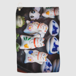 招き猫フィギュア ゴルフタオル