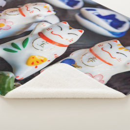 招き猫フィギュア シェルパブランケット