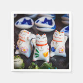 招き猫フィギュア スタンダードカクテルナプキン (正面)