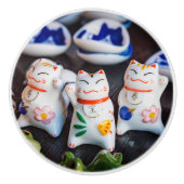 招き猫フィギュア セラミックノブ (正面)