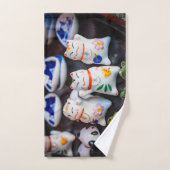 招き猫フィギュア バスタオルセット (ハンドタオル)