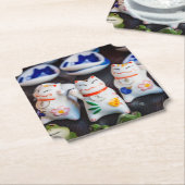 招き猫フィギュア ペーパーコースター (アングル)