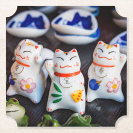 招き猫フィギュア ペーパーコースター