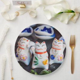 招き猫フィギュア ペーパープレート