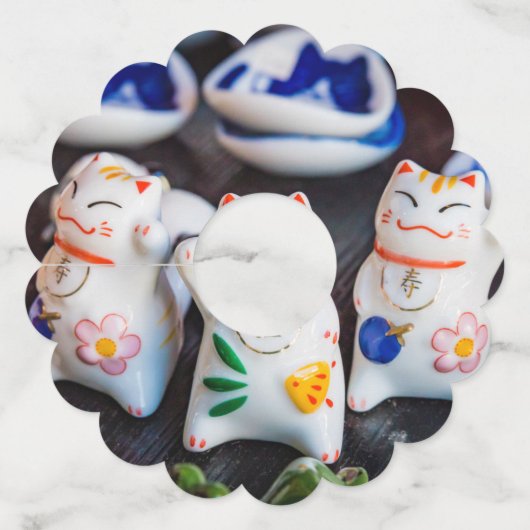 招き猫フィギュア ワイングラスタグ (裏面)