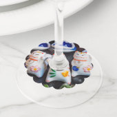 招き猫フィギュア ワイングラスタグ (クローズアップ)