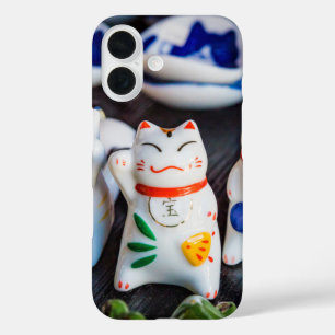 招き猫フィギュア iPhone 16ケース