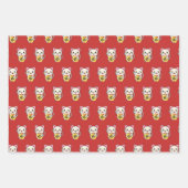 招き猫ミックス – ラッキーキャット ラッピングペーパーシート (正面)