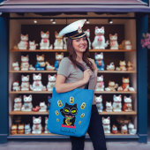 招き猫ラッキープルーエ トートバッグ