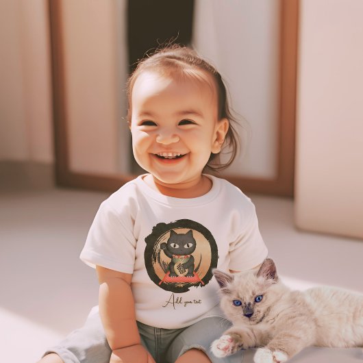 招き猫ラッキープルーエ ベビーTシャツ