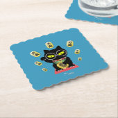 招き猫ラッキープルーエ ペーパーコースター (アングル)