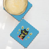 招き猫ラッキープルーエ ペーパーコースター