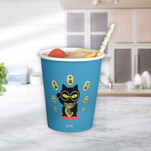 招き猫ラッキープルーエ 紙コップ