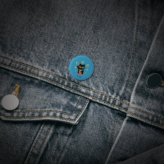 招き猫ラッキープルーエ 缶バッジ