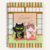 招き猫ラッキープルーナ ノートブック (正面)