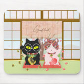 招き猫ラッキープルーナ マウスパッド (正面)