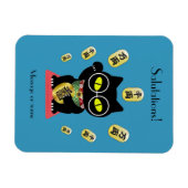 招き猫ラッキーポユエフレキシブル マグネット (横)