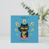 招き猫ラッキーポユエ磁気カード (スタンド正面)