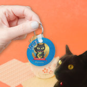 招き猫ラッキーポーリーラウンド キーホルダー