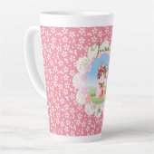 招き猫ラッキールナ カフェラテマグ (左アングル)