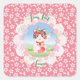 招き猫ラッキールナ スクエアシール