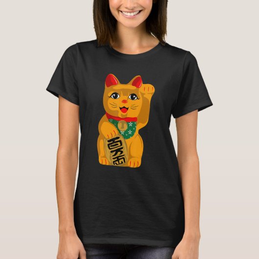 招き猫ヴィンテージ Tシャツ (正面)