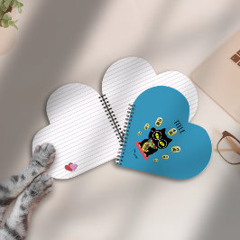 招き猫吉祥ハート型スパイラルバインド ノートブック