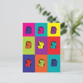 招き猫子猫アポップ・アートのート ポストカード (スタンド正面)