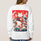 招き猫日本の招き スウェットシャツ (裏面)