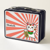招き猫日本の招き メタルランチボックス (裏面)