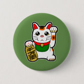 招き猫日本の招き 缶バッジ (正面)