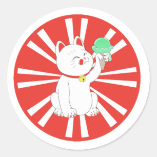招き猫東京キャット ラウンドシール