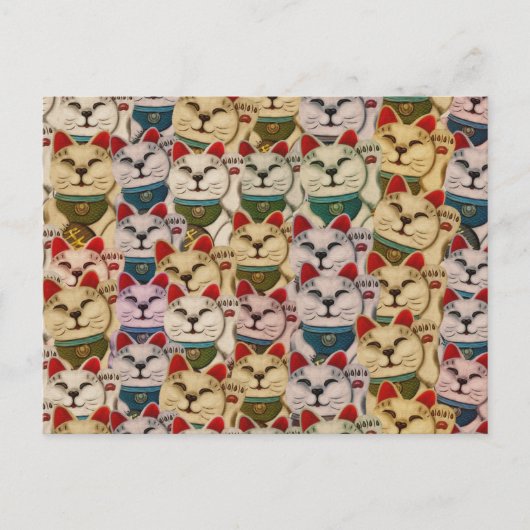 招き猫柄 ポストカード (正面)