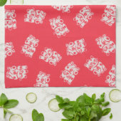 招き猫（まねきねこ）日本のデザイン キッチンタオル (折り畳み)