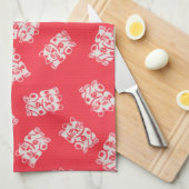 招き猫（まねきねこ）日本のデザイン キッチンタオル (四つ折り)