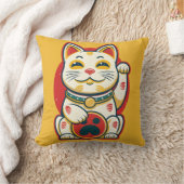招き猫 クッション (ブランケット)