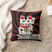 招き猫 クッション (ブランケット)