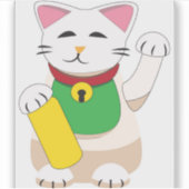 招き猫 シール (正面)