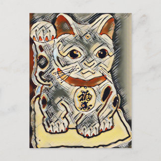 招き猫 ポストカード