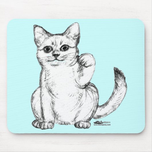 招き猫 マネキネコ マウスパッド (正面)