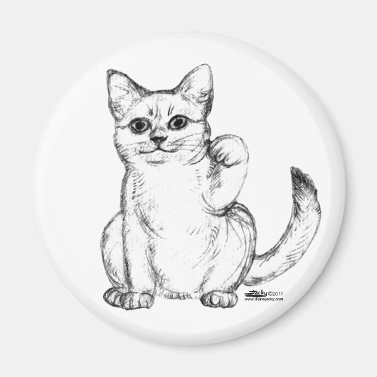 招き猫 マネキネコ マグネット (正面)