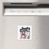 招き猫 マネキネコ - 縁起の良い日本のお猫様 マグネット (インサイチュ (食洗機))