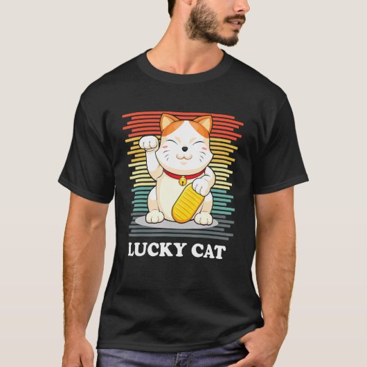 招き猫 マネキネコ Tシャツ (正面)