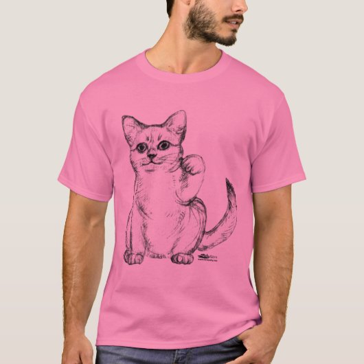 招き猫 マネキネコ Tシャツ (正面)