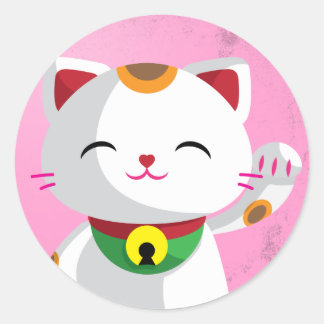 招き猫 ラウンドシール