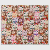 招き猫 ラッピングペーパー (フラット)