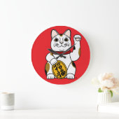 招き猫 壁掛け時計 ラージ壁時計 (ホーム)