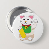 招き猫 缶バッジ (正面&裏面)
